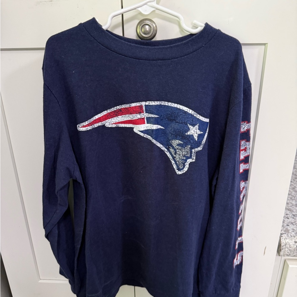 Team Apparel Navy Crewneck Long Sleeve Tee with White Logo